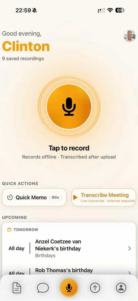 LiteScribe mobile home, light theme